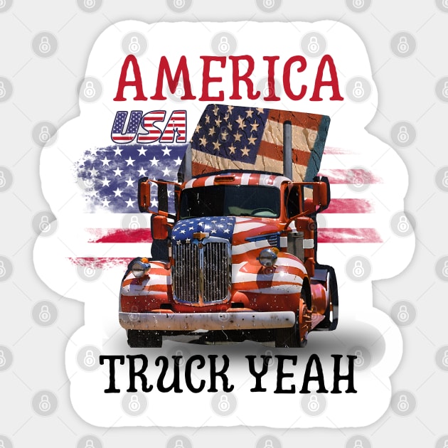 America Truck Yeah USA Sticker by A tone for life